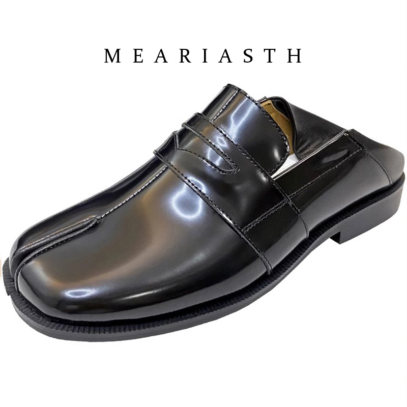 Men'S Shoes Top Brands - Zapatos Tabi Negros de Piel Sintética