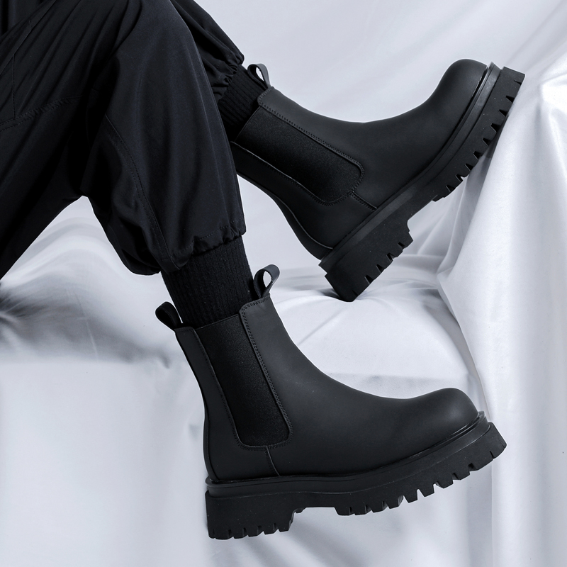 Men Shoes 2026 - Botas de plataforma negras de caña